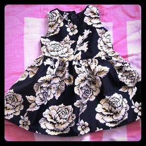 Toddler girl black floral dress